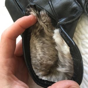 Barney’s rabbit fur & leather: Winter Gloves